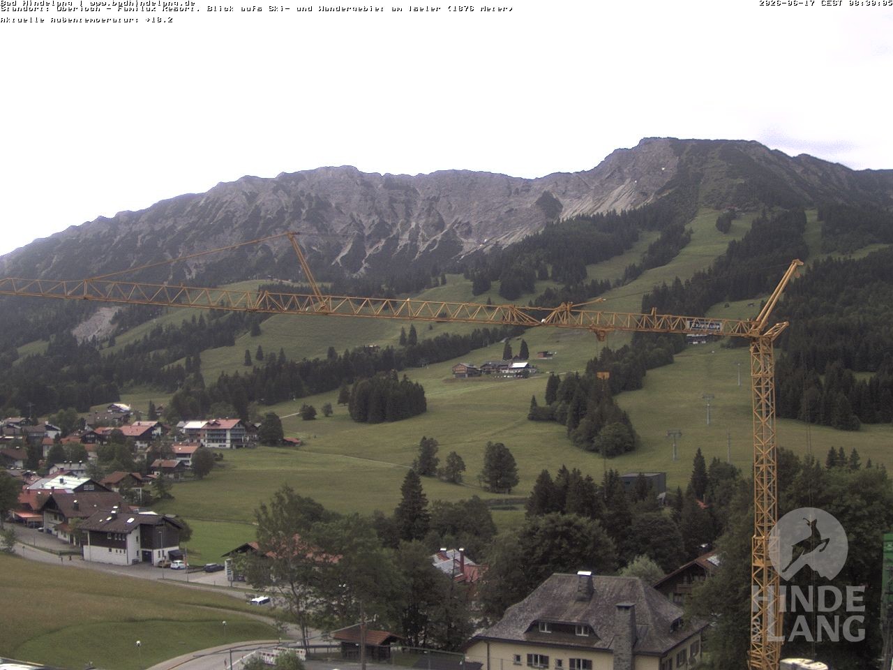 Archiv Foto Webcam Sicht vom Kinderhotel Oberjoch aus auf das Skigebiet gegenüber