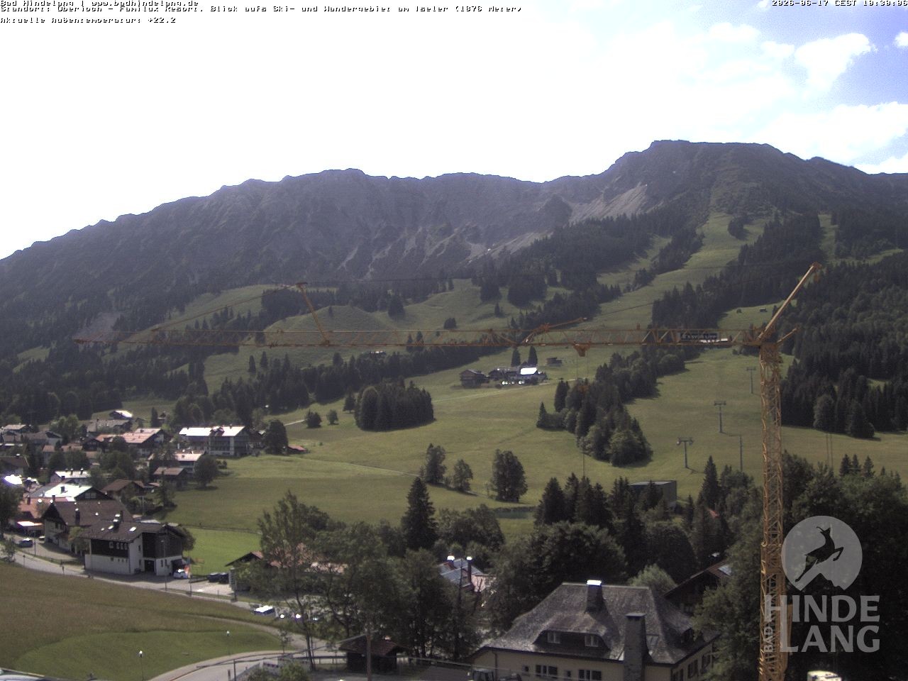 Archiv Foto Webcam Sicht vom Kinderhotel Oberjoch aus auf das Skigebiet gegenüber
