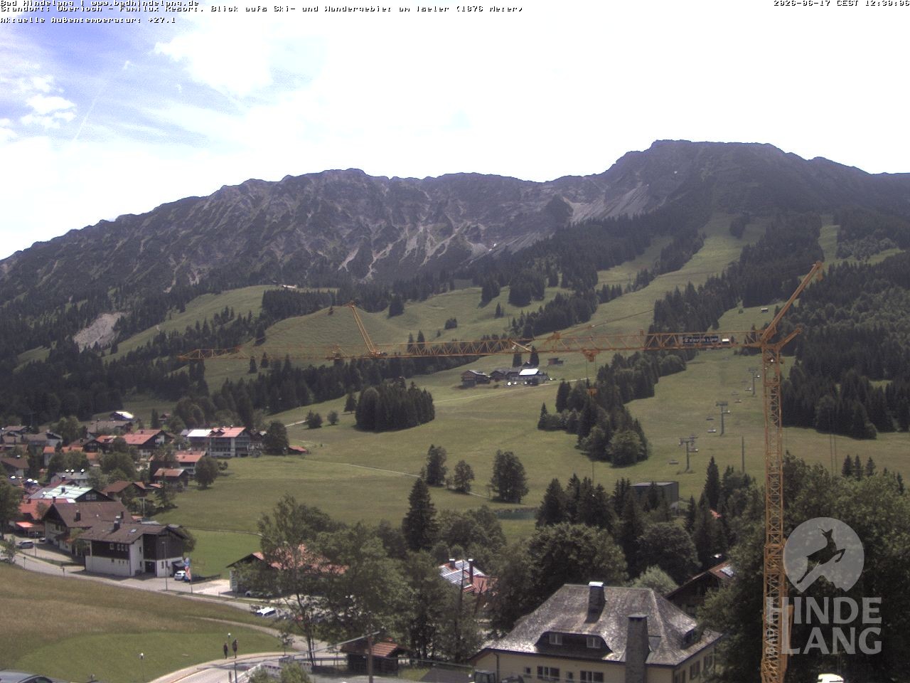 Archiv Foto Webcam Sicht vom Kinderhotel Oberjoch aus auf das Skigebiet gegenüber