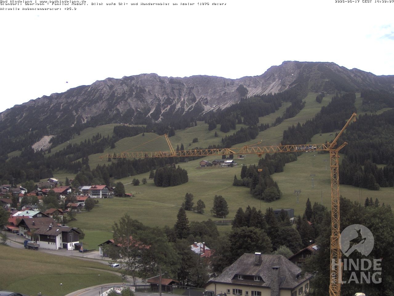 Archiv Foto Webcam Sicht vom Kinderhotel Oberjoch aus auf das Skigebiet gegenüber