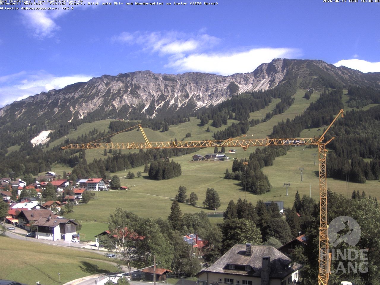 Archiv Foto Webcam Sicht vom Kinderhotel Oberjoch aus auf das Skigebiet gegenüber