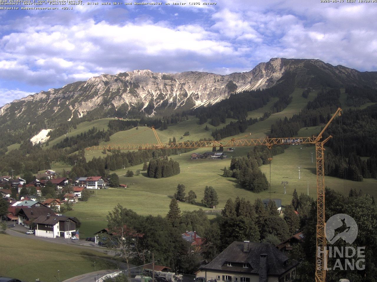 Archiv Foto Webcam Sicht vom Kinderhotel Oberjoch aus auf das Skigebiet gegenüber