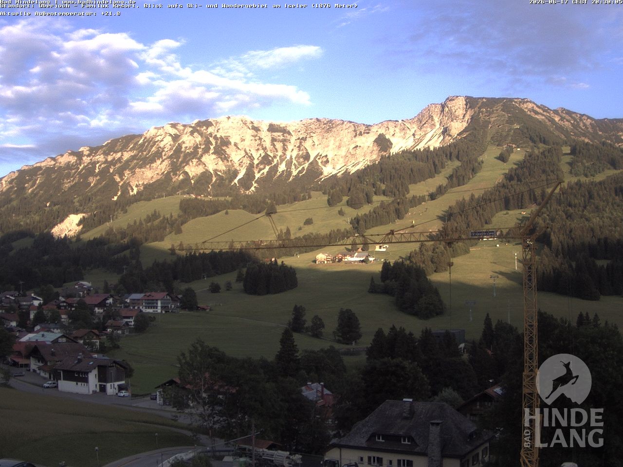 Archiv Foto Webcam Sicht vom Kinderhotel Oberjoch aus auf das Skigebiet gegenüber