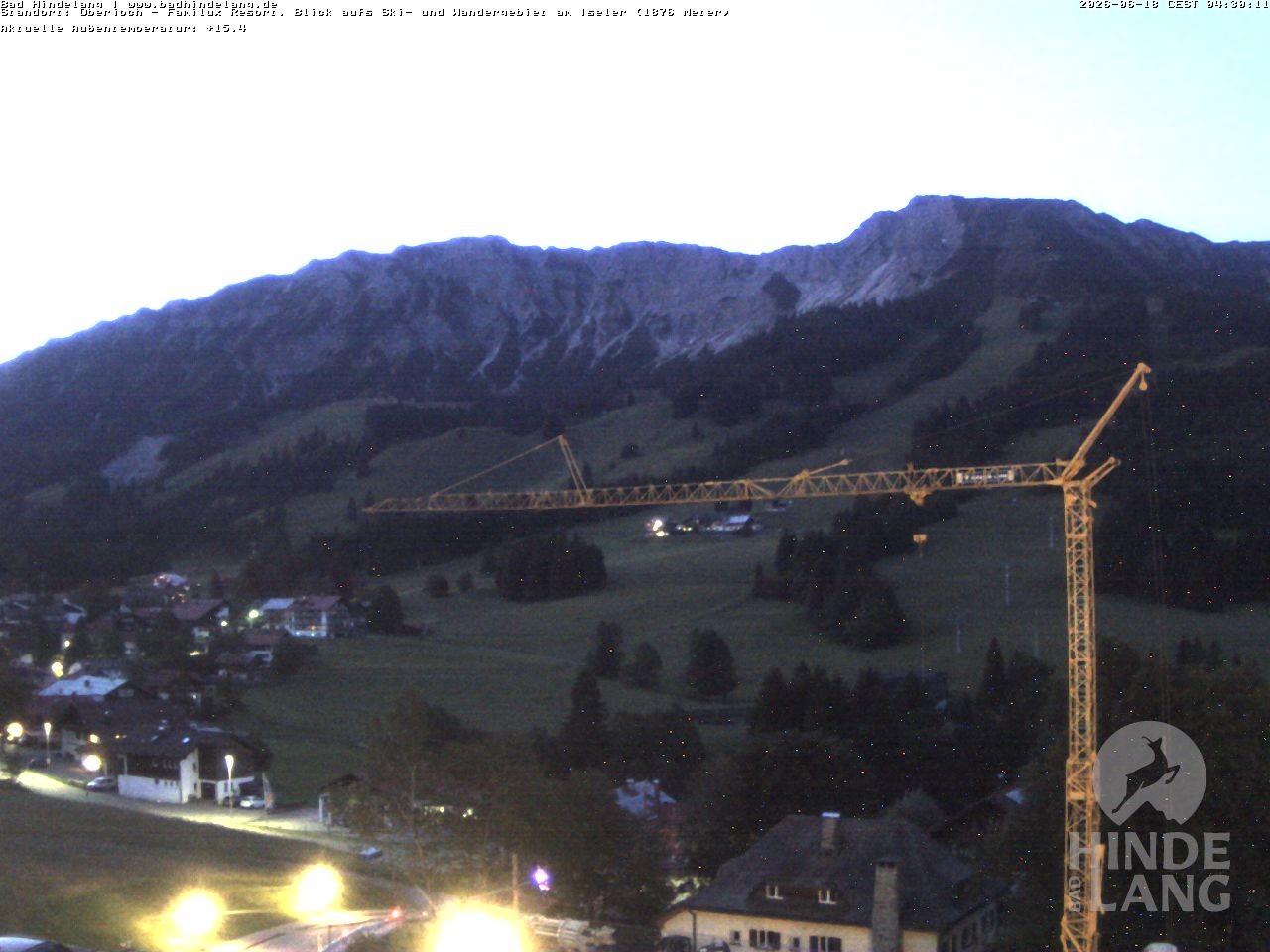 Archiv Foto Webcam Sicht vom Kinderhotel Oberjoch aus auf das Skigebiet gegenüber