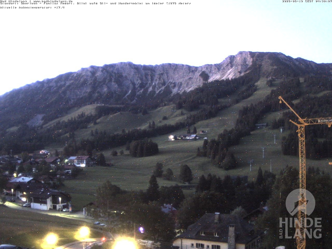 Archiv Foto Webcam Sicht vom Kinderhotel Oberjoch aus auf das Skigebiet gegenüber