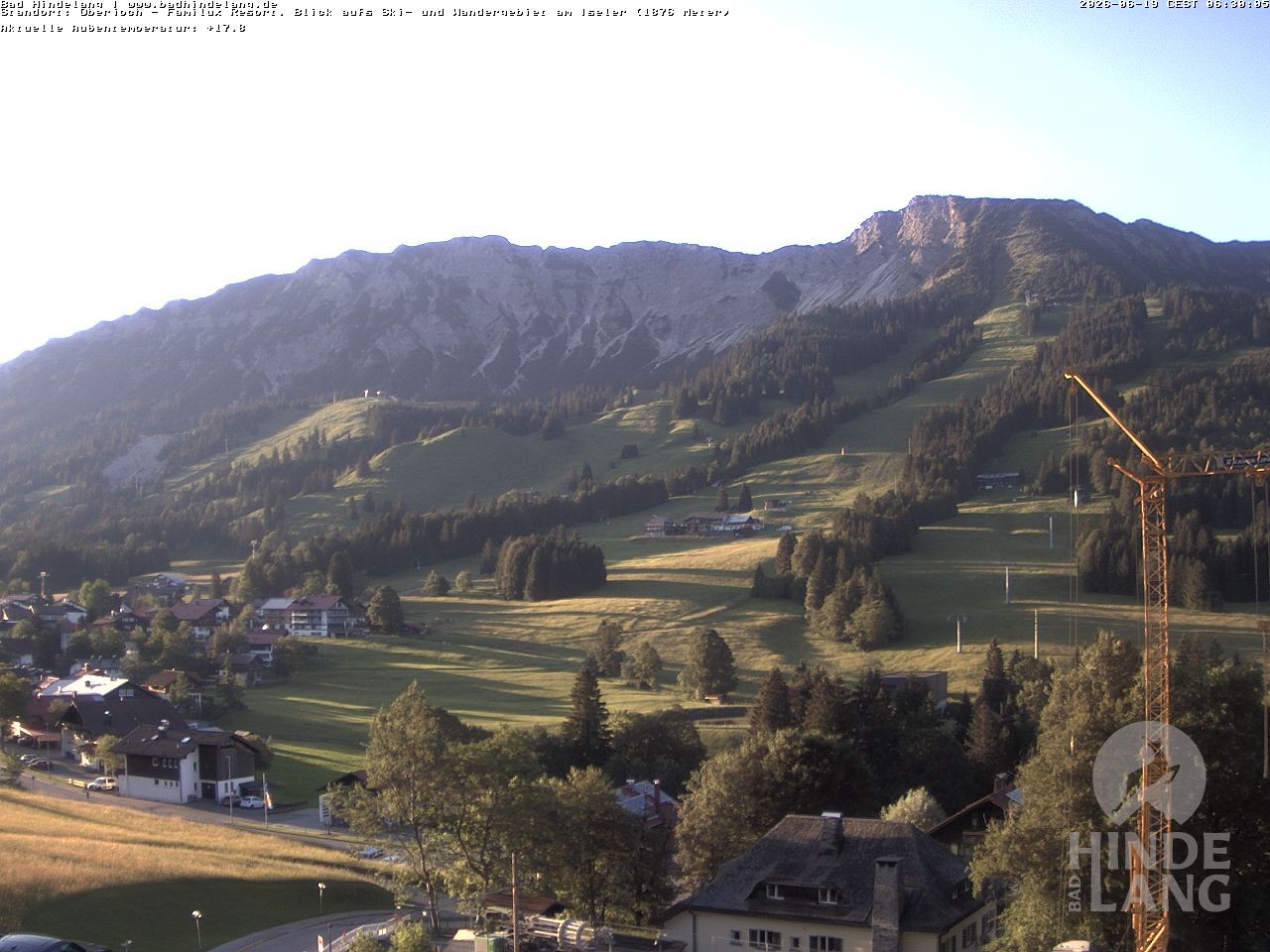 Archiv Foto Webcam Sicht vom Kinderhotel Oberjoch aus auf das Skigebiet gegenüber
