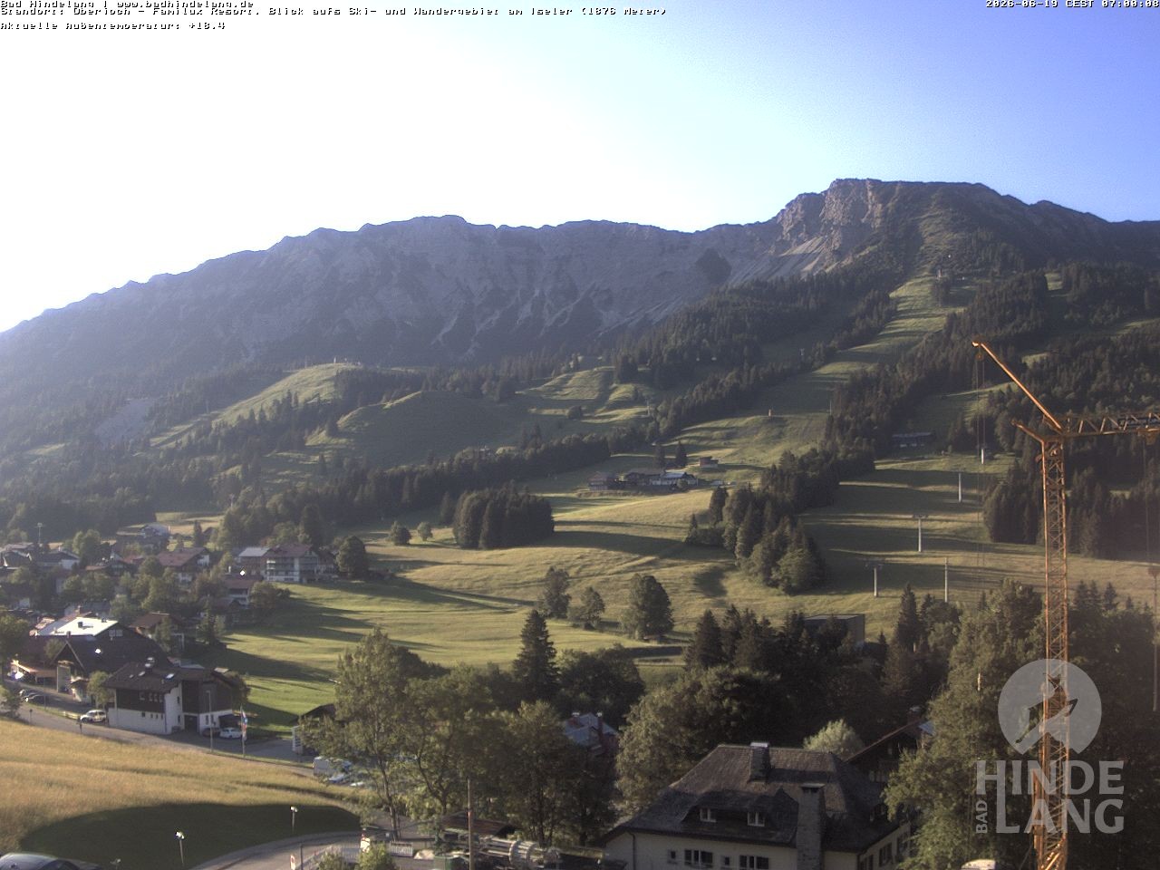 Archiv Foto Webcam Sicht vom Kinderhotel Oberjoch aus auf das Skigebiet gegenüber