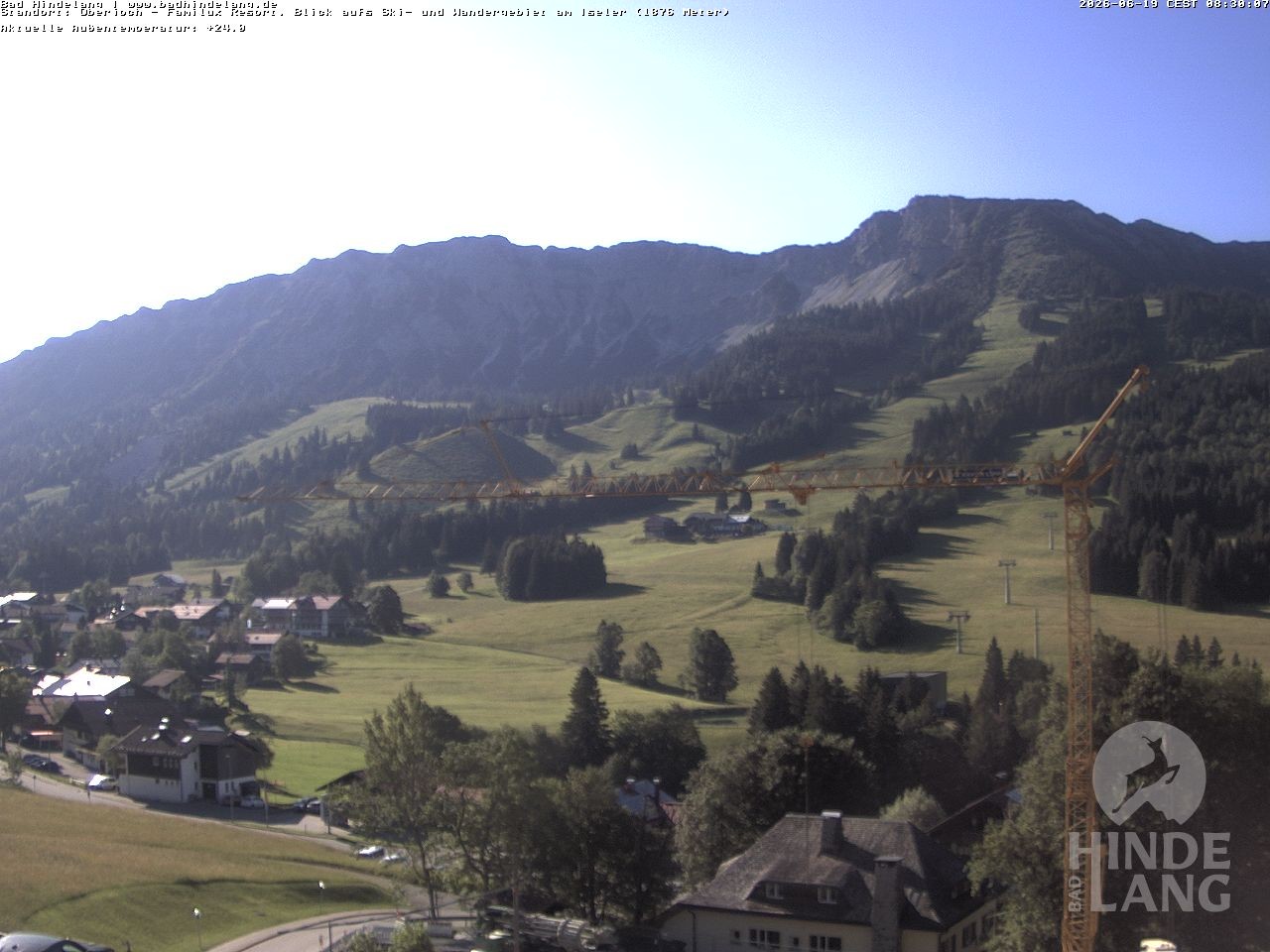 Archiv Foto Webcam Sicht vom Kinderhotel Oberjoch aus auf das Skigebiet gegenüber