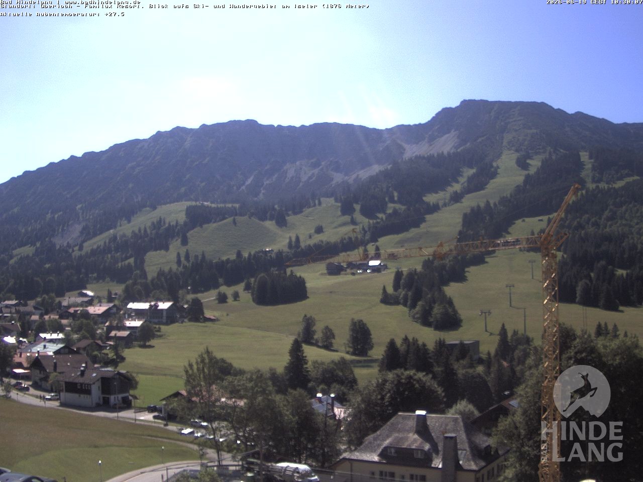 Archiv Foto Webcam Sicht vom Kinderhotel Oberjoch aus auf das Skigebiet gegenüber