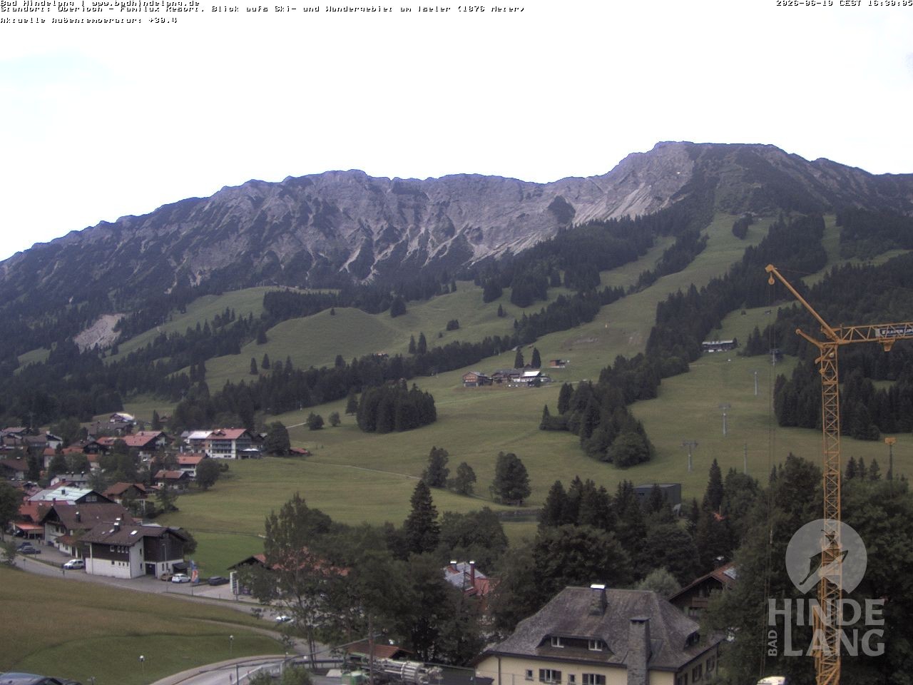 Archiv Foto Webcam Sicht vom Kinderhotel Oberjoch aus auf das Skigebiet gegenüber