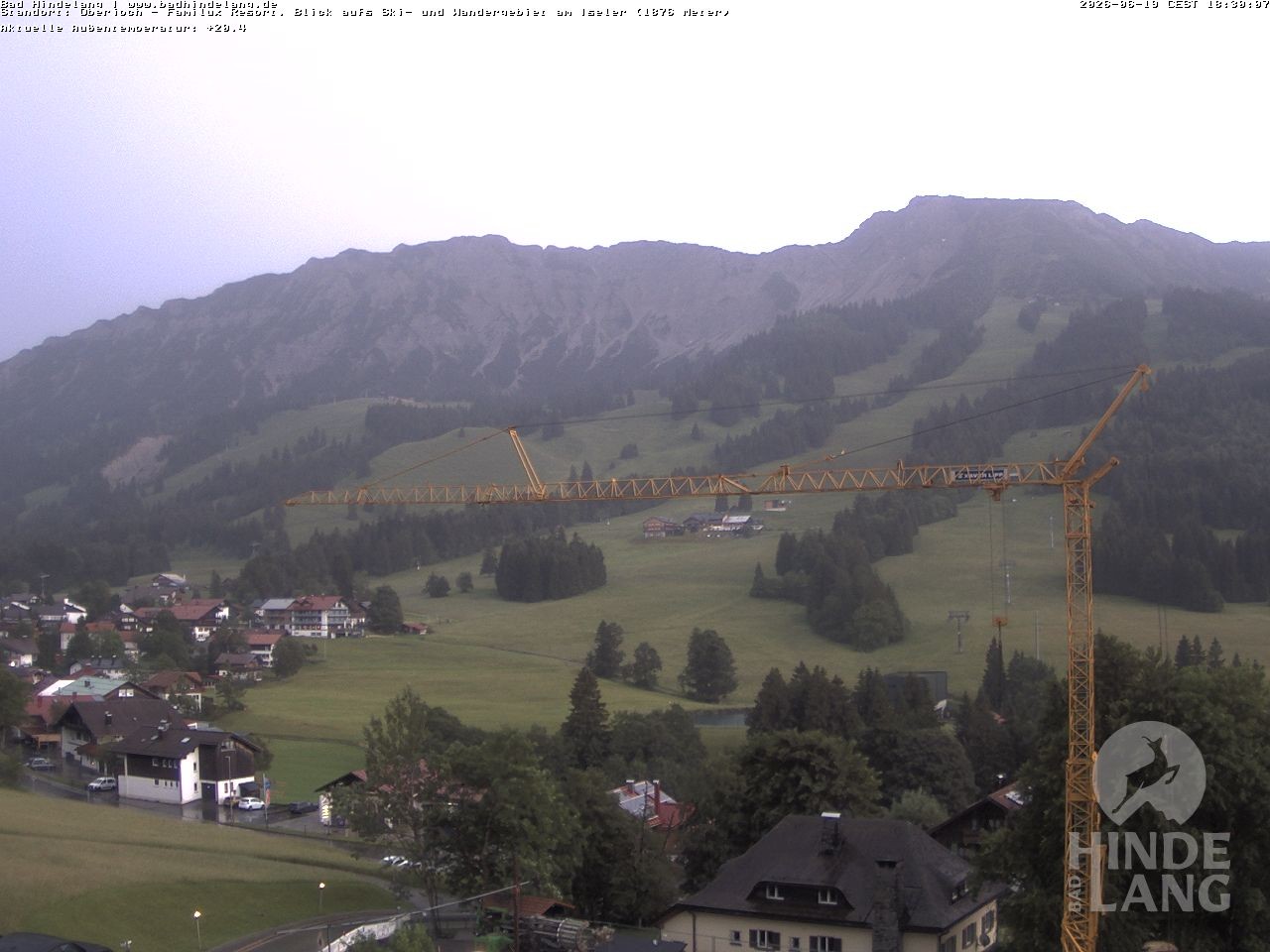 Archiv Foto Webcam Sicht vom Kinderhotel Oberjoch aus auf das Skigebiet gegenüber