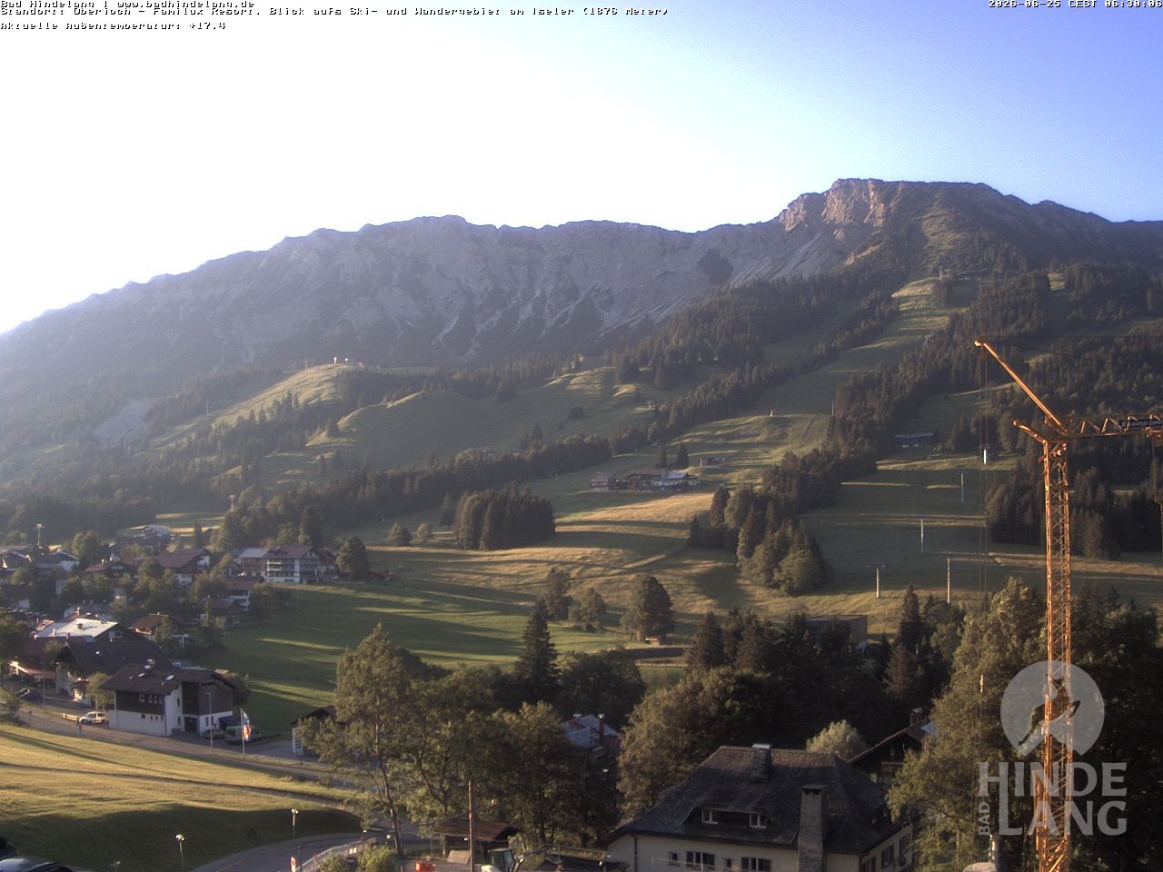 Archiv Foto Webcam Sicht vom Kinderhotel Oberjoch aus auf das Skigebiet gegenüber