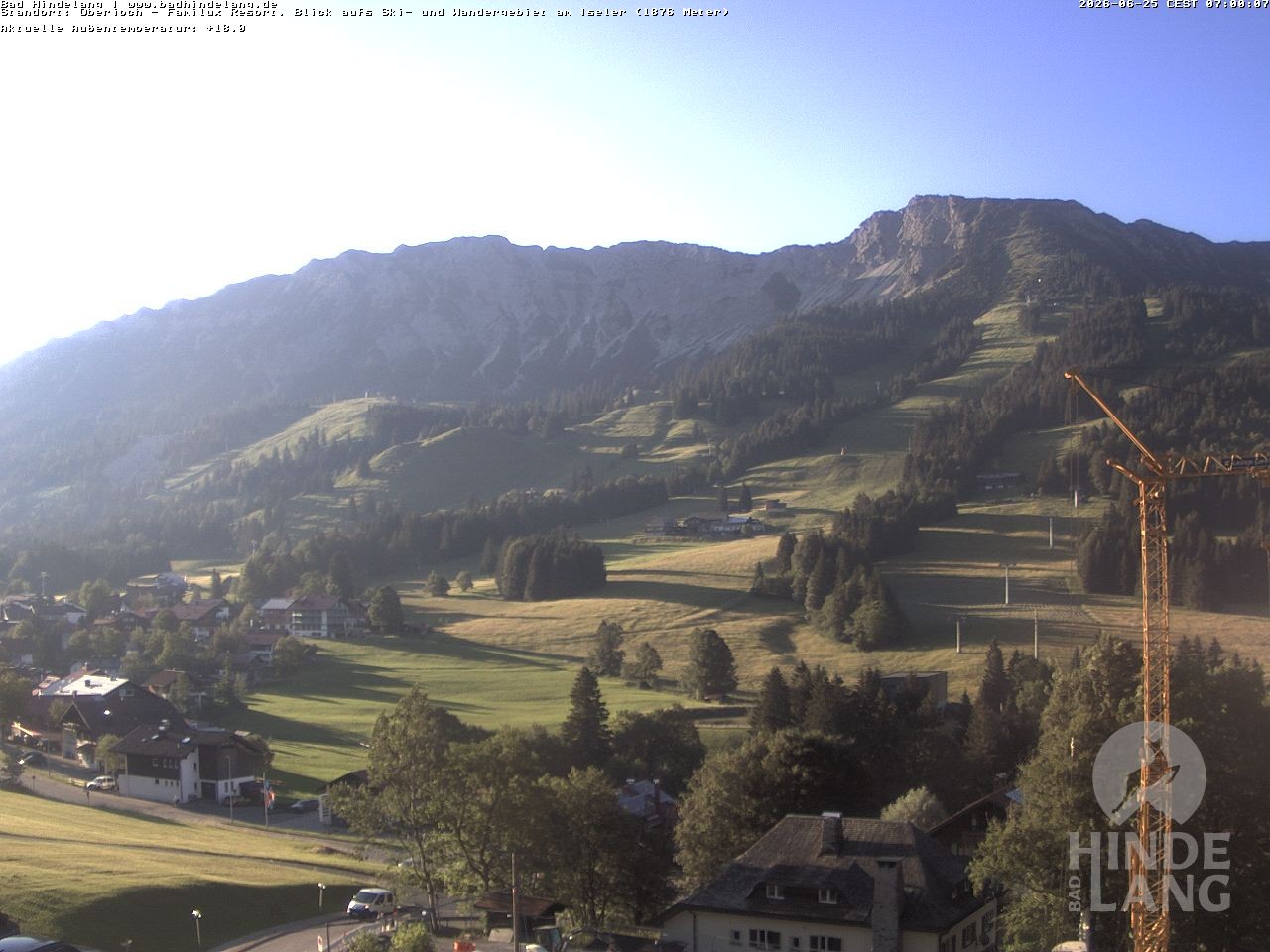 Archiv Foto Webcam Sicht vom Kinderhotel Oberjoch aus auf das Skigebiet gegenüber
