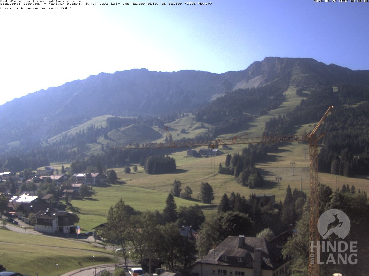 Archiv Foto Webcam Sicht vom Kinderhotel Oberjoch aus auf das Skigebiet gegenüber