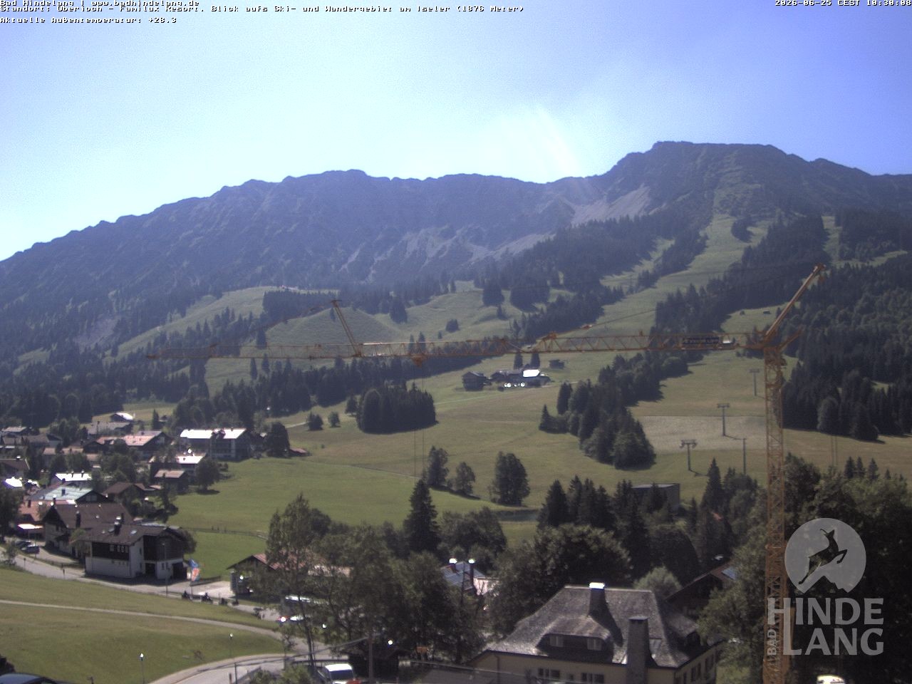 Archiv Foto Webcam Sicht vom Kinderhotel Oberjoch aus auf das Skigebiet gegenüber
