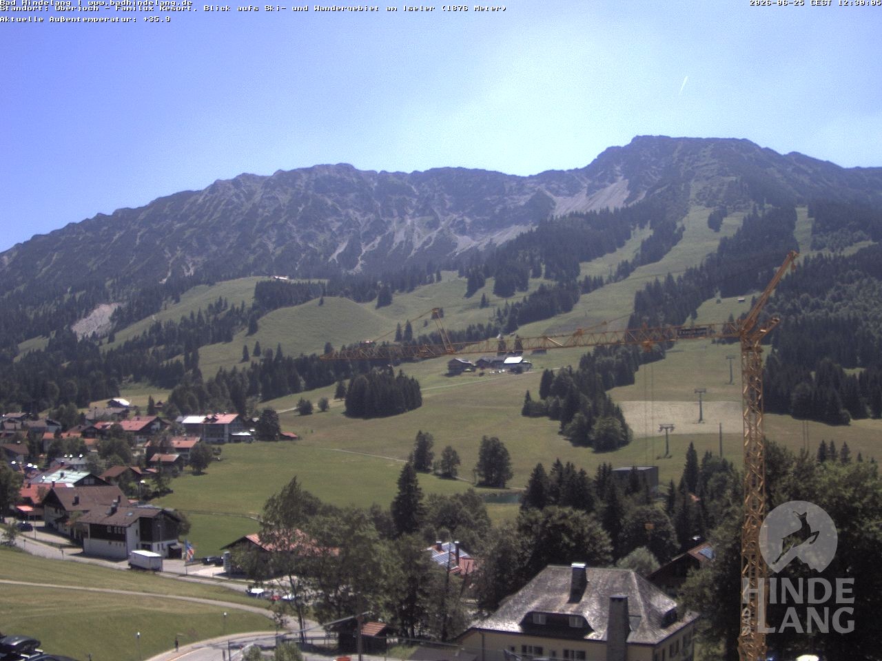 Archiv Foto Webcam Sicht vom Kinderhotel Oberjoch aus auf das Skigebiet gegenüber