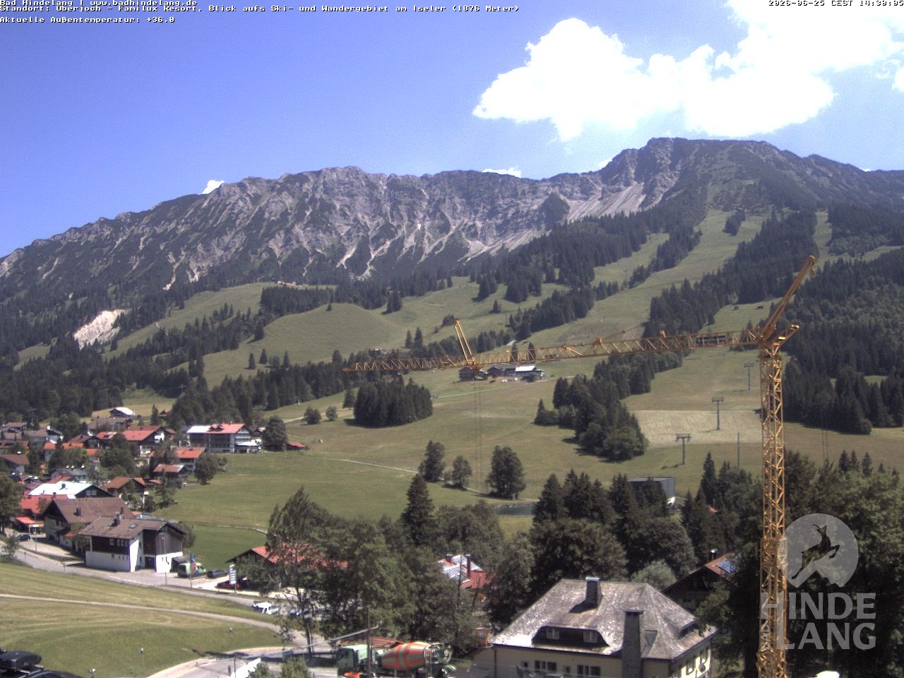 Archiv Foto Webcam Sicht vom Kinderhotel Oberjoch aus auf das Skigebiet gegenüber