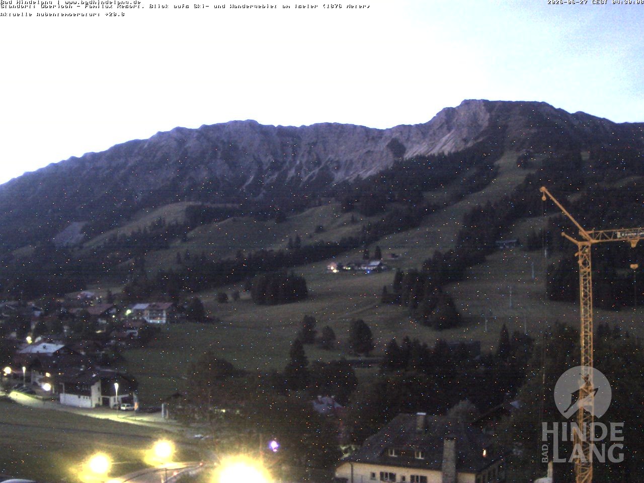 Archiv Foto Webcam Sicht vom Kinderhotel Oberjoch aus auf das Skigebiet gegenüber