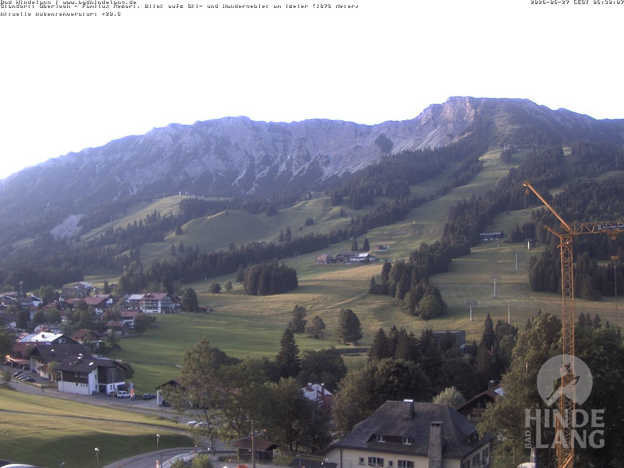 Archiv Foto Webcam Sicht vom Kinderhotel Oberjoch aus auf das Skigebiet gegenüber