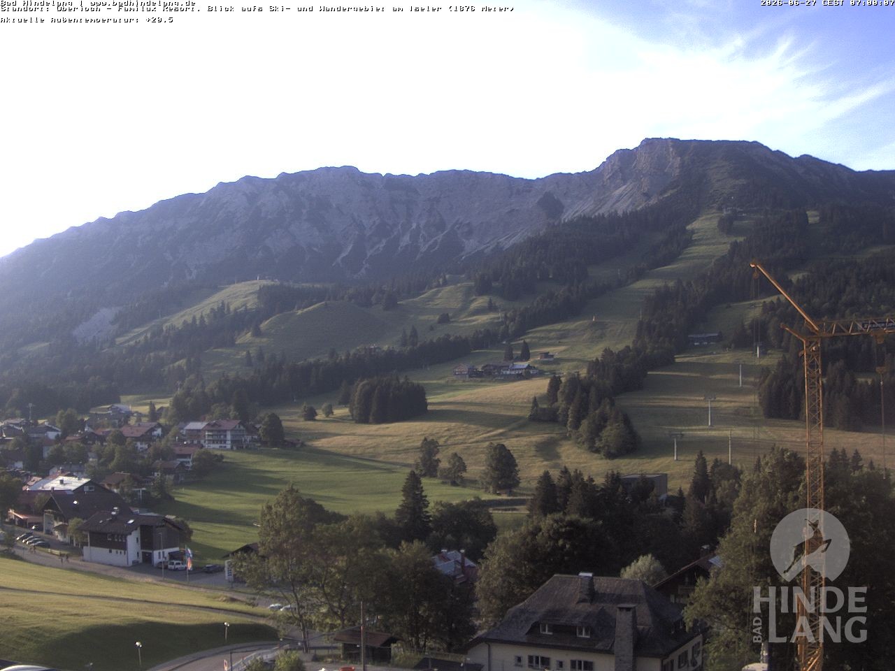 Archiv Foto Webcam Sicht vom Kinderhotel Oberjoch aus auf das Skigebiet gegenüber