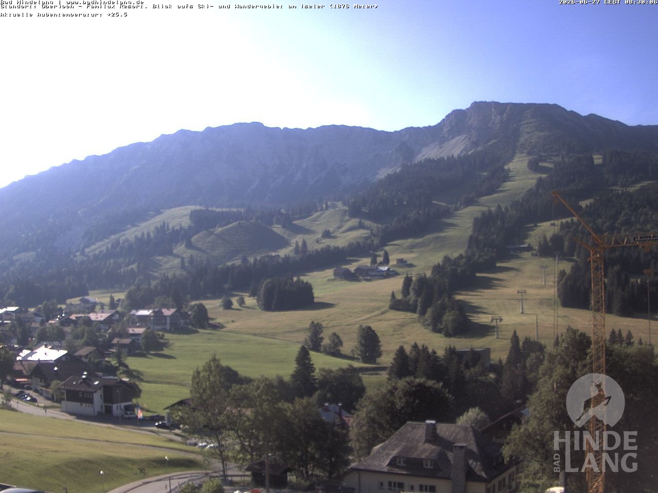 Archiv Foto Webcam Sicht vom Kinderhotel Oberjoch aus auf das Skigebiet gegenüber