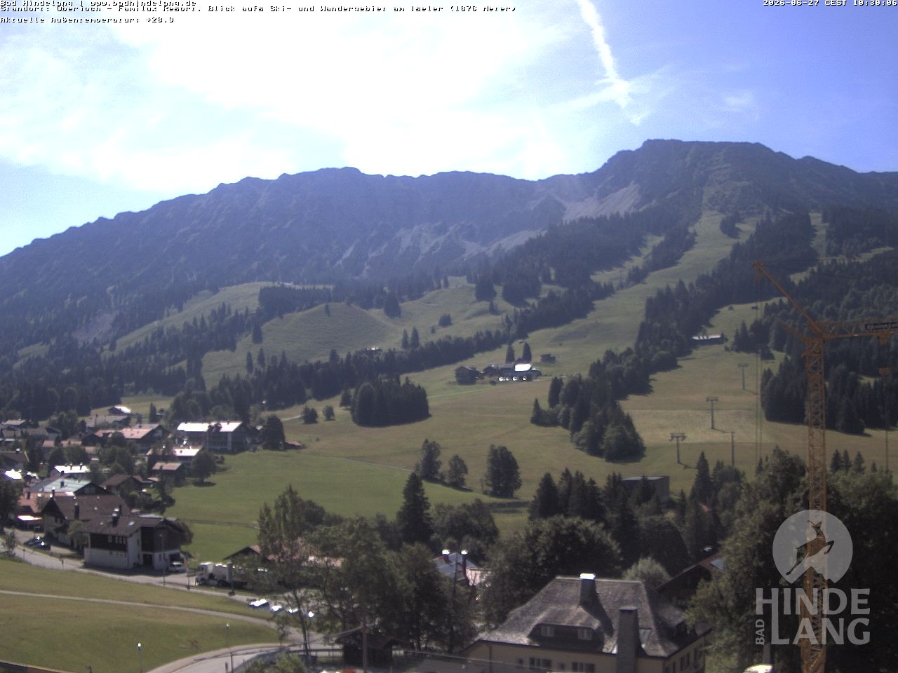 Archived image Webcam View of the kids hotel Oberjoch at the slopes in front