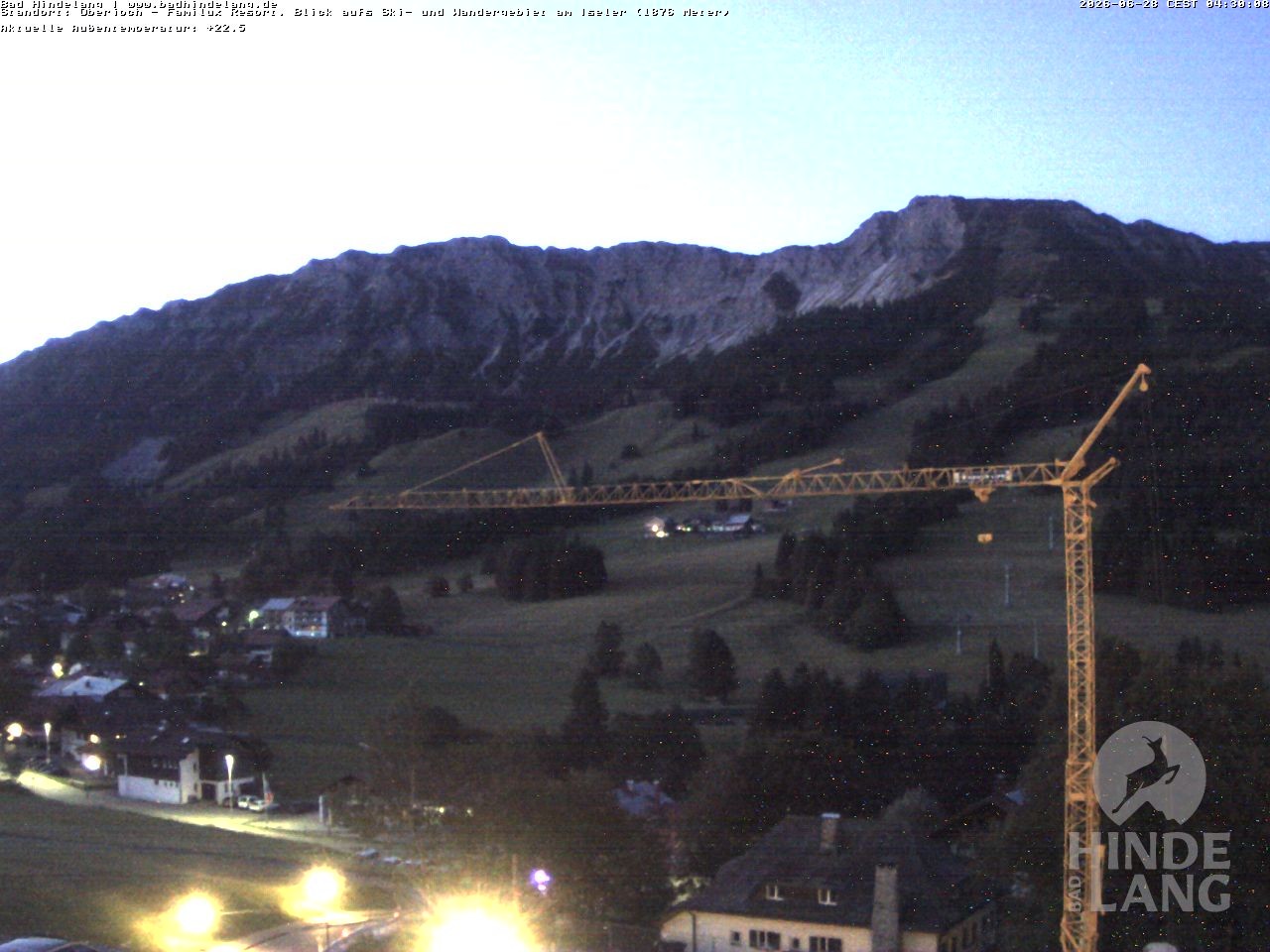 Archiv Foto Webcam Sicht vom Kinderhotel Oberjoch aus auf das Skigebiet gegenüber