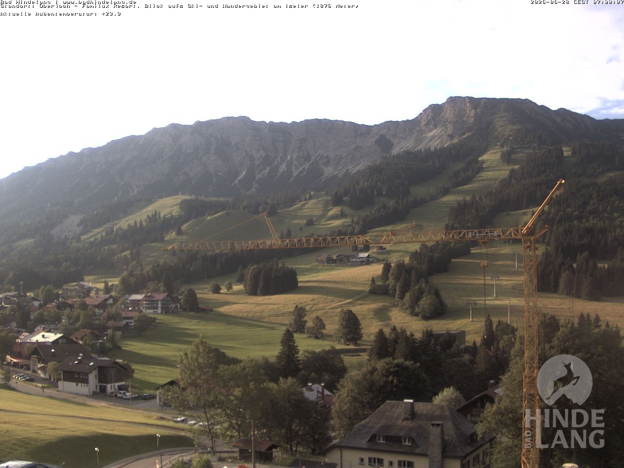 Archiv Foto Webcam Sicht vom Kinderhotel Oberjoch aus auf das Skigebiet gegenüber