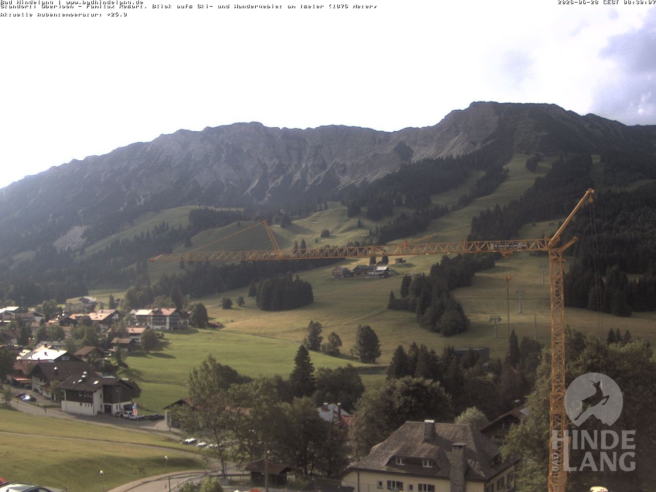 Archiv Foto Webcam Sicht vom Kinderhotel Oberjoch aus auf das Skigebiet gegenüber