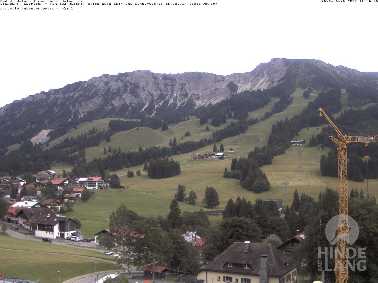 Archiv Foto Webcam Sicht vom Kinderhotel Oberjoch aus auf das Skigebiet gegenüber