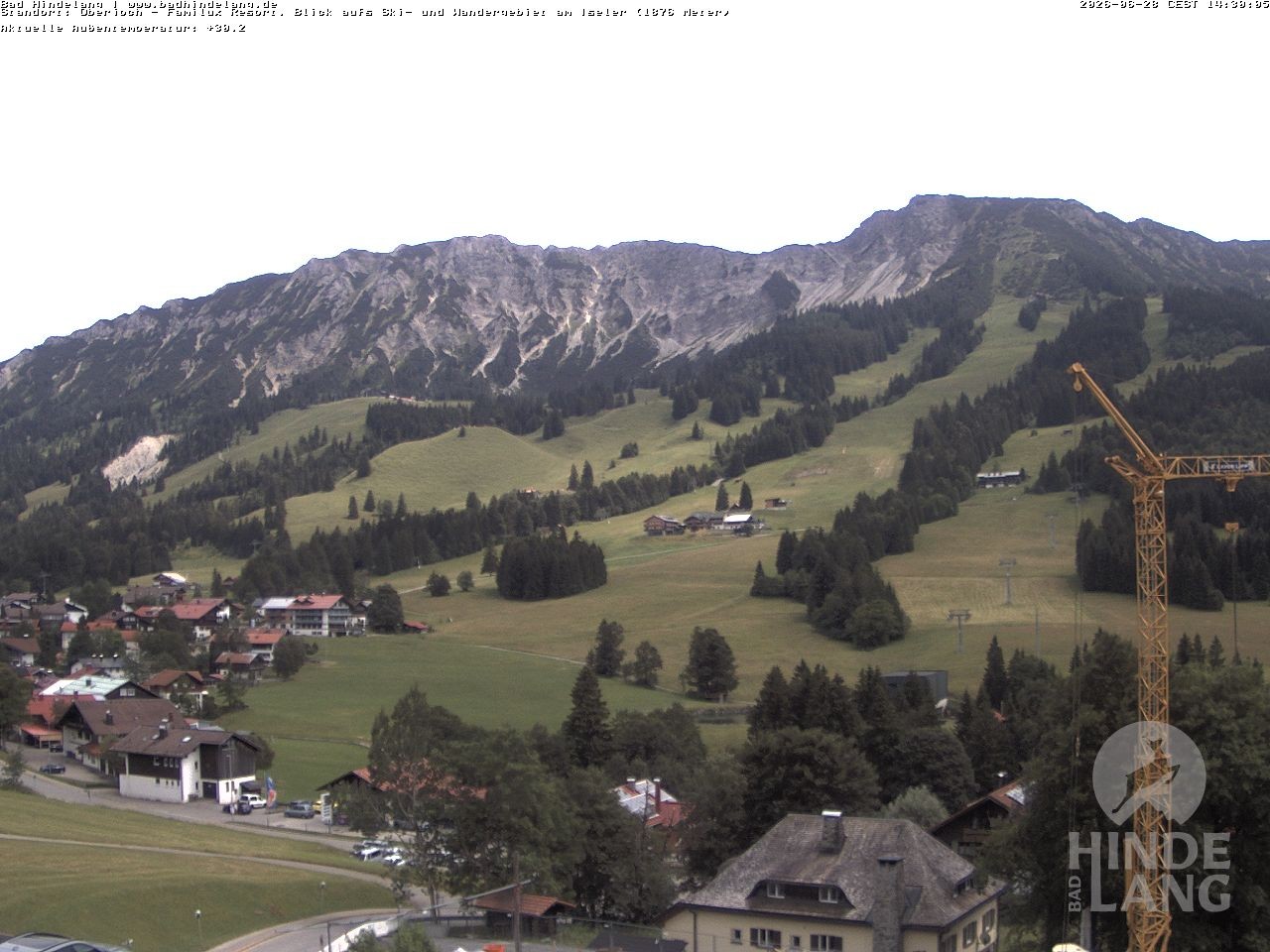 Archiv Foto Webcam Sicht vom Kinderhotel Oberjoch aus auf das Skigebiet gegenüber