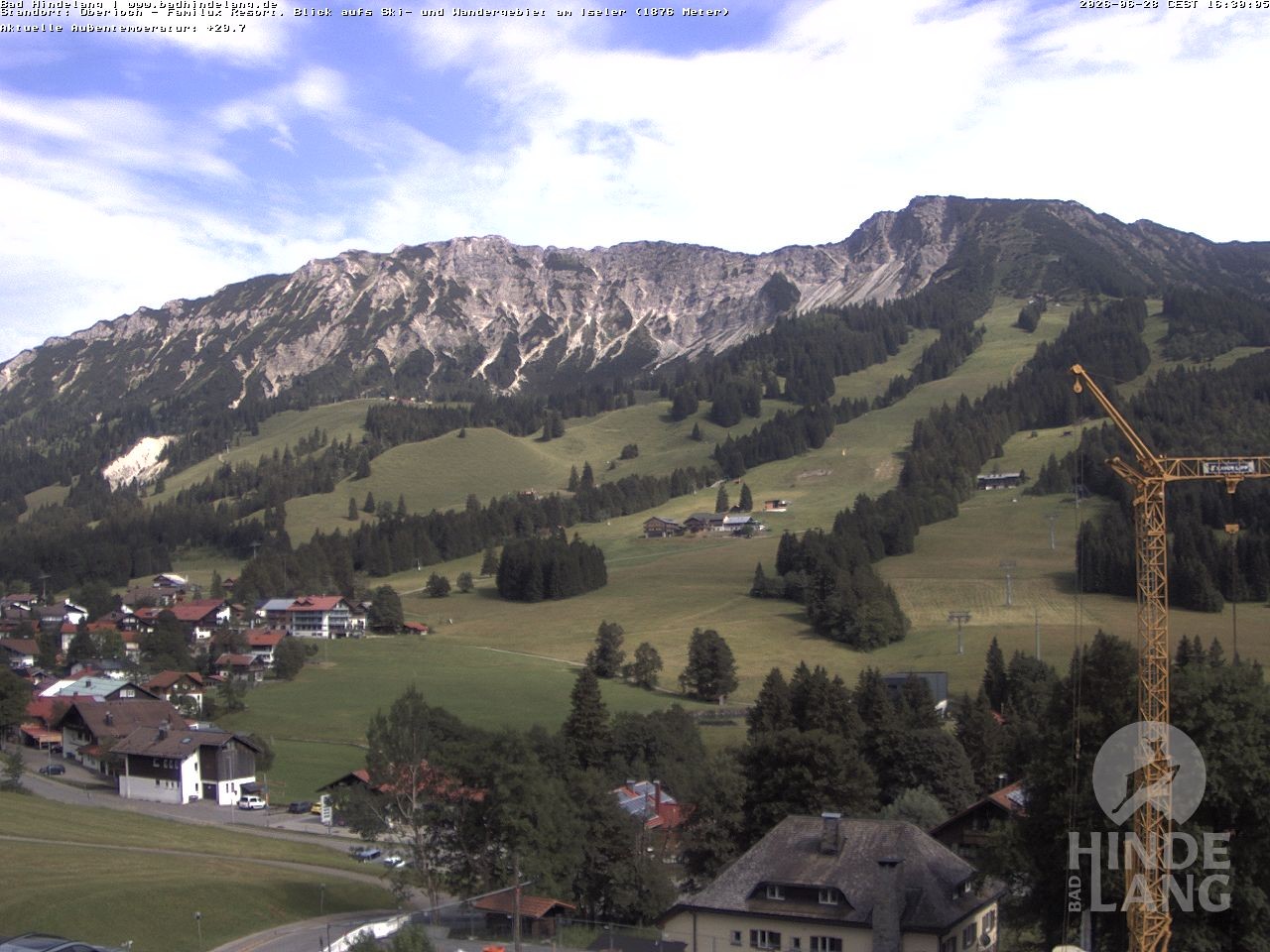 Archiv Foto Webcam Sicht vom Kinderhotel Oberjoch aus auf das Skigebiet gegenüber