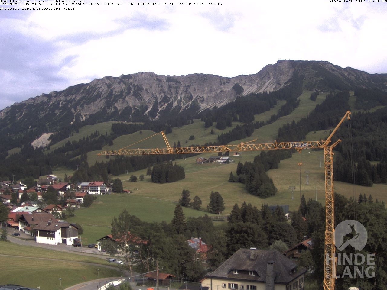 Archiv Foto Webcam Sicht vom Kinderhotel Oberjoch aus auf das Skigebiet gegenüber