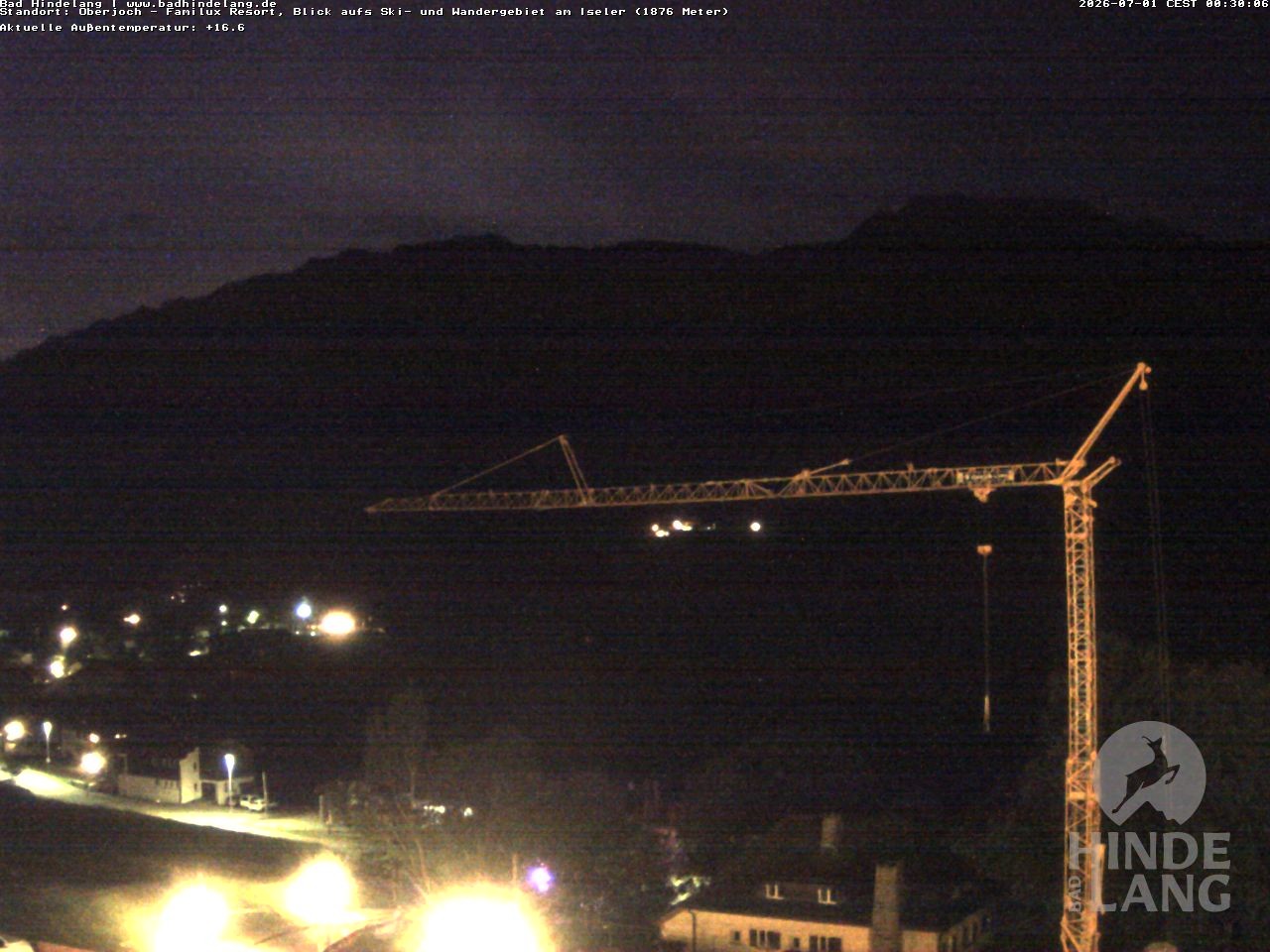 Archiv Foto Webcam Sicht vom Kinderhotel Oberjoch aus auf das Skigebiet gegenüber