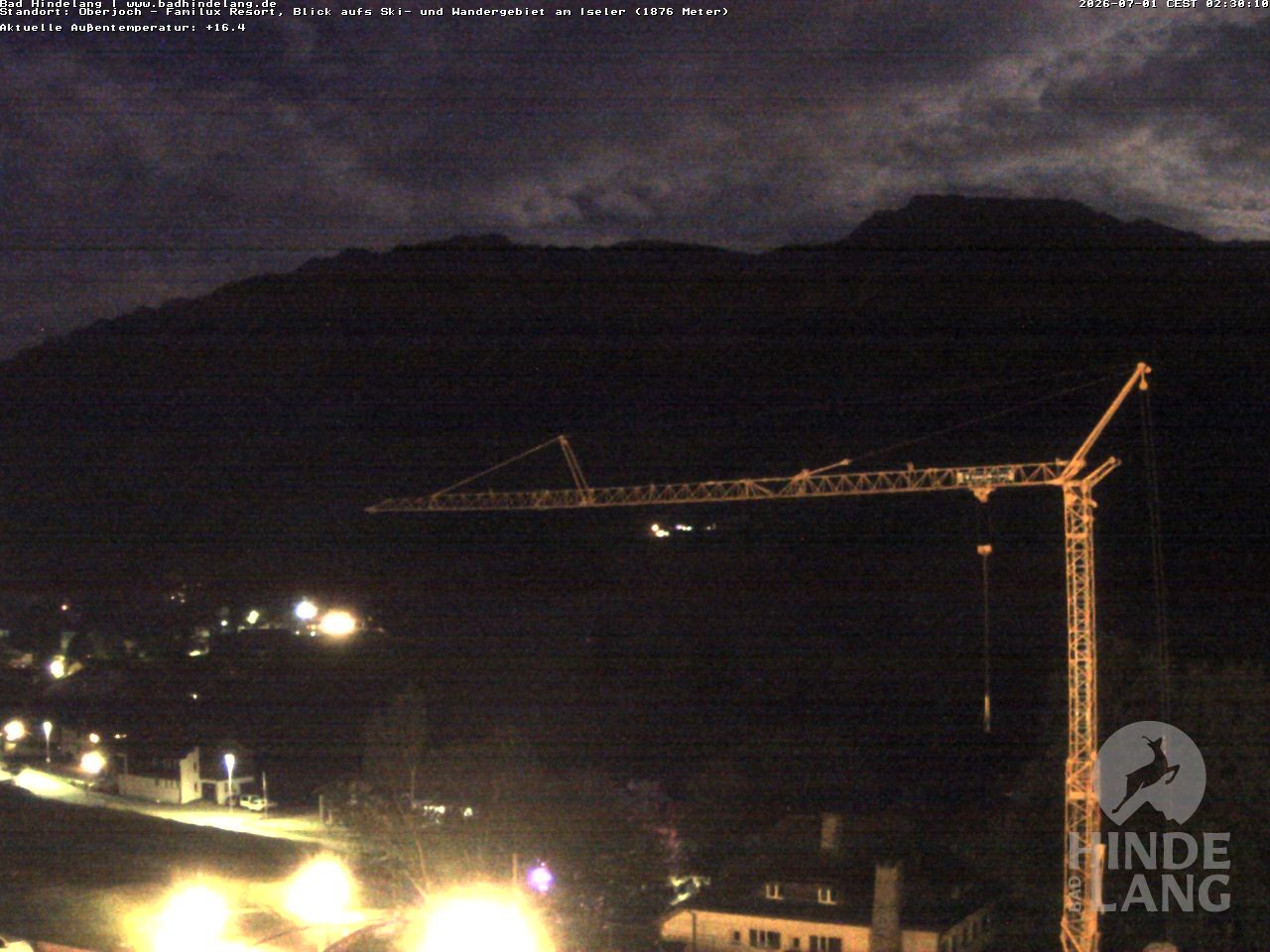 Archiv Foto Webcam Sicht vom Kinderhotel Oberjoch aus auf das Skigebiet gegenüber