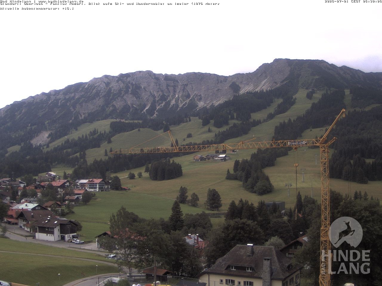 Archiv Foto Webcam Sicht vom Kinderhotel Oberjoch aus auf das Skigebiet gegenüber