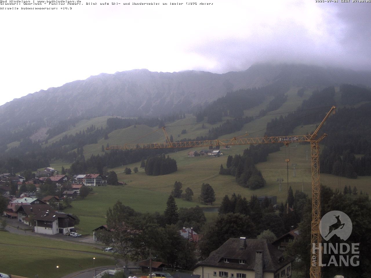 Archiv Foto Webcam Sicht vom Kinderhotel Oberjoch aus auf das Skigebiet gegenüber