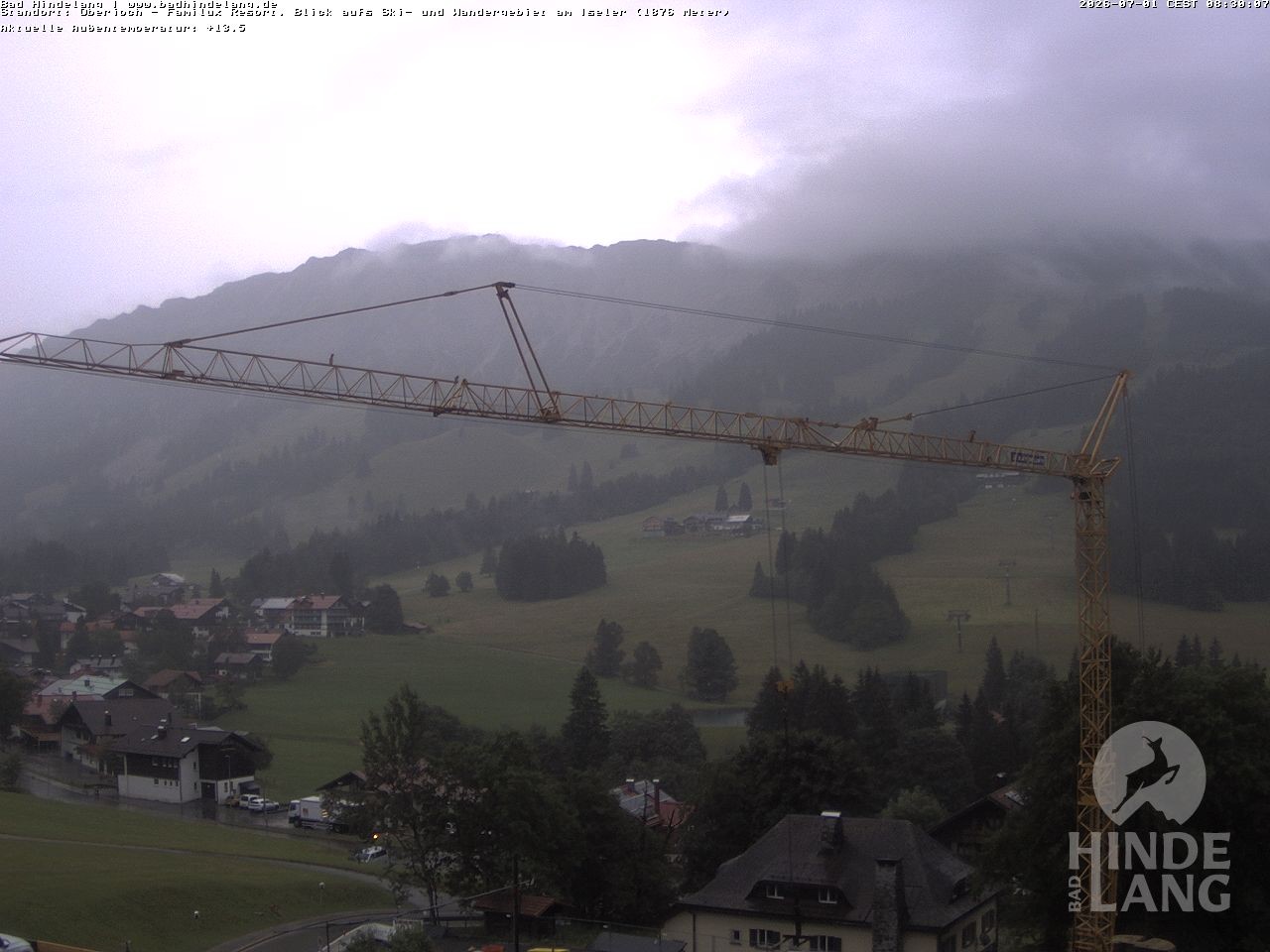 Archiv Foto Webcam Sicht vom Kinderhotel Oberjoch aus auf das Skigebiet gegenüber