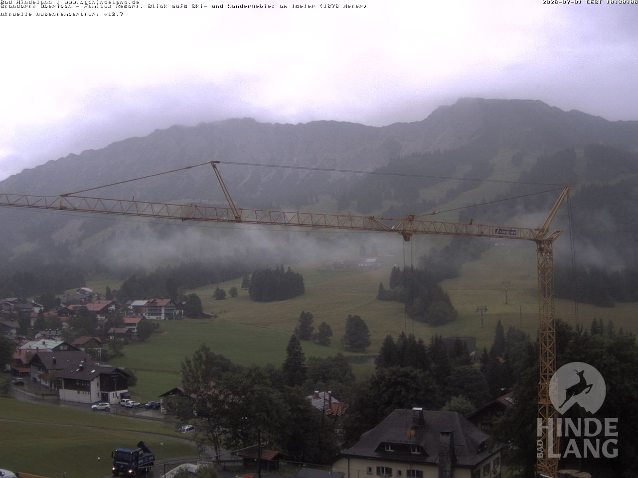 Archiv Foto Webcam Sicht vom Kinderhotel Oberjoch aus auf das Skigebiet gegenüber