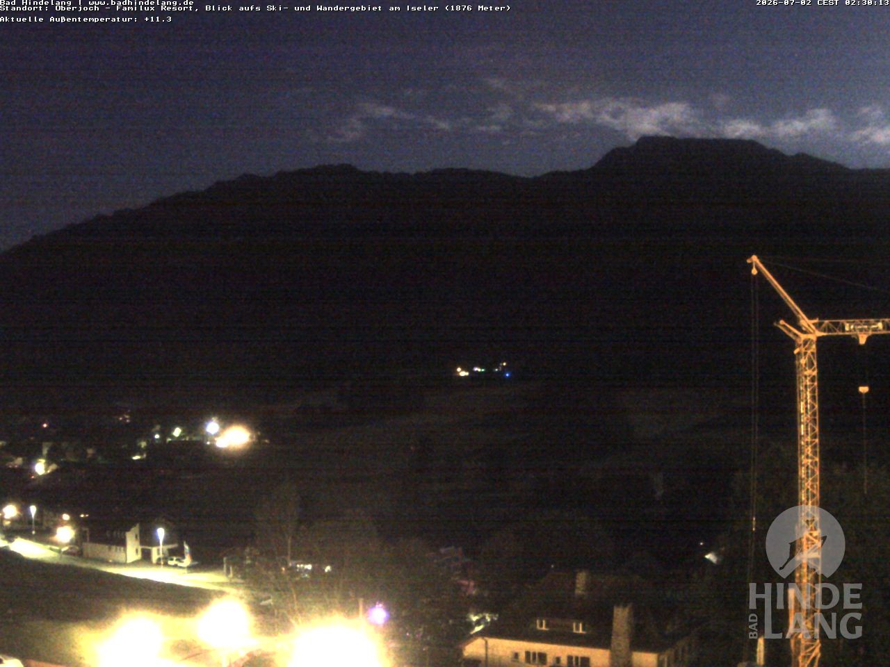 Archiv Foto Webcam Sicht vom Kinderhotel Oberjoch aus auf das Skigebiet gegenüber