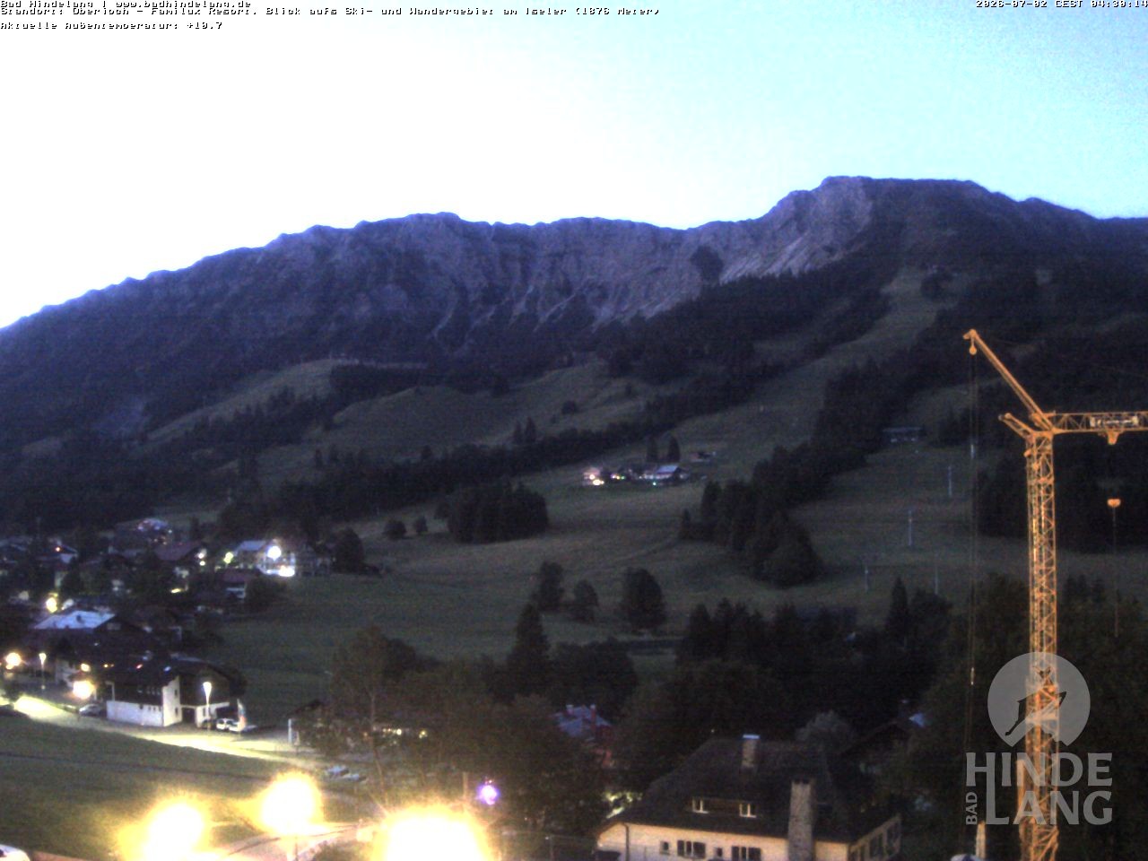 Archiv Foto Webcam Sicht vom Kinderhotel Oberjoch aus auf das Skigebiet gegenüber