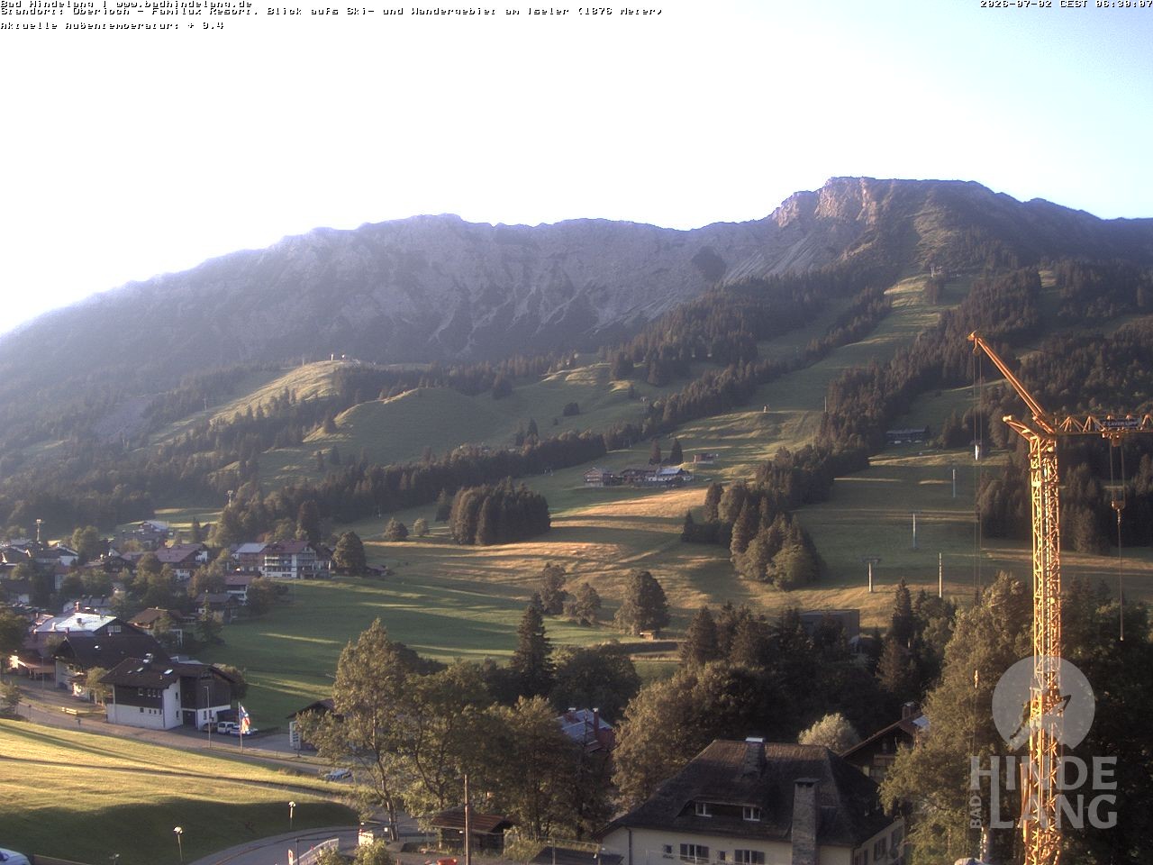 Archiv Foto Webcam Sicht vom Kinderhotel Oberjoch aus auf das Skigebiet gegenüber