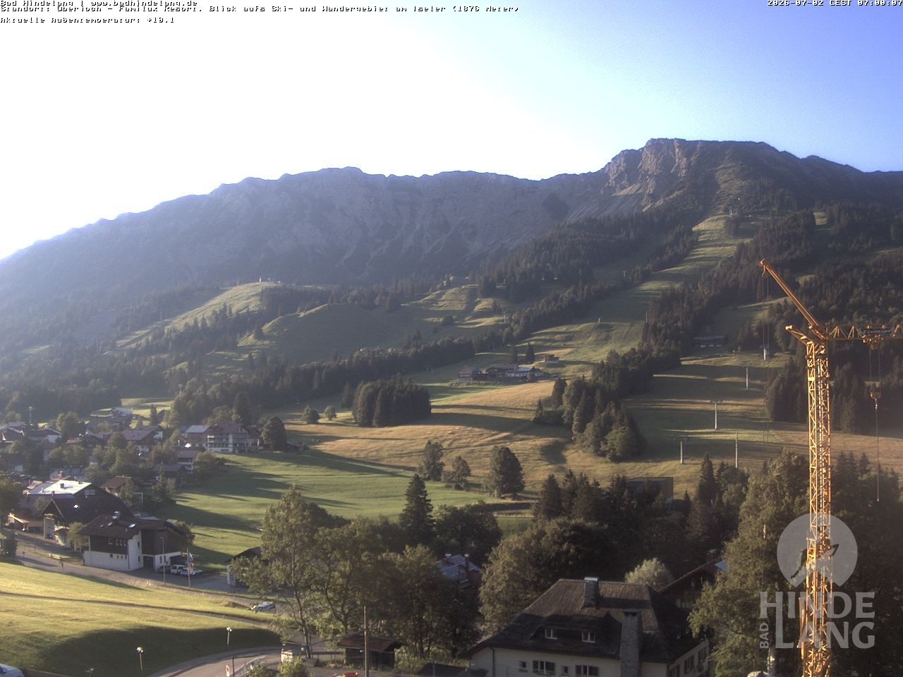 Archiv Foto Webcam Sicht vom Kinderhotel Oberjoch aus auf das Skigebiet gegenüber