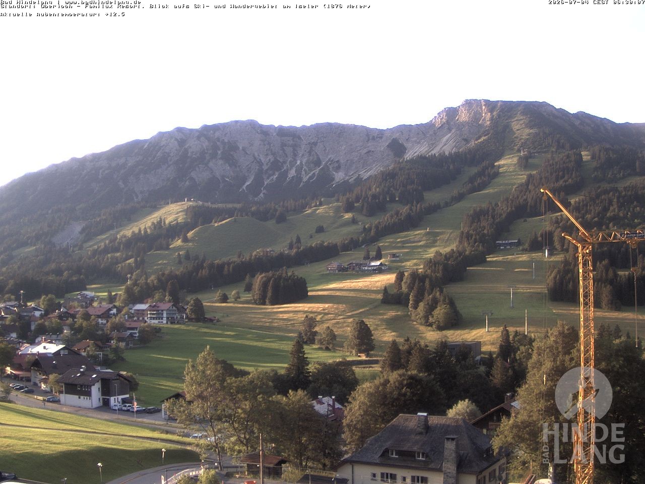 Archiv Foto Webcam Sicht vom Kinderhotel Oberjoch aus auf das Skigebiet gegenüber