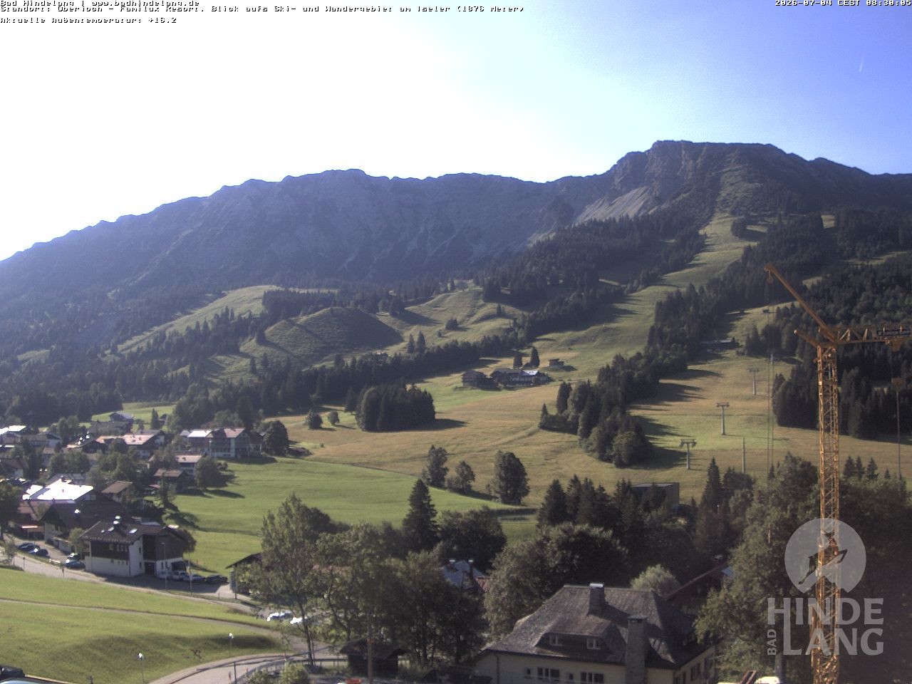 Archiv Foto Webcam Sicht vom Kinderhotel Oberjoch aus auf das Skigebiet gegenüber