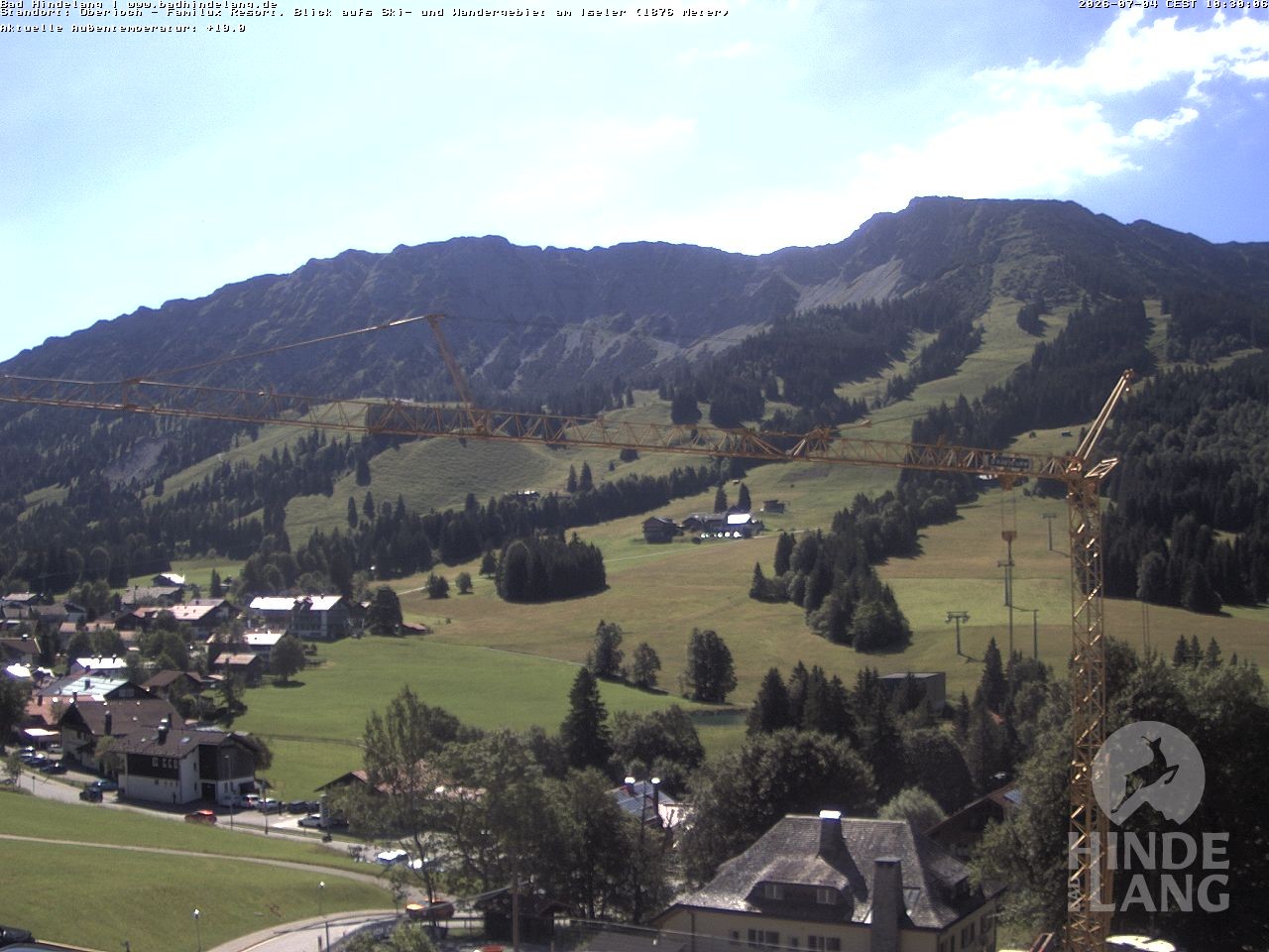Archiv Foto Webcam Sicht vom Kinderhotel Oberjoch aus auf das Skigebiet gegenüber