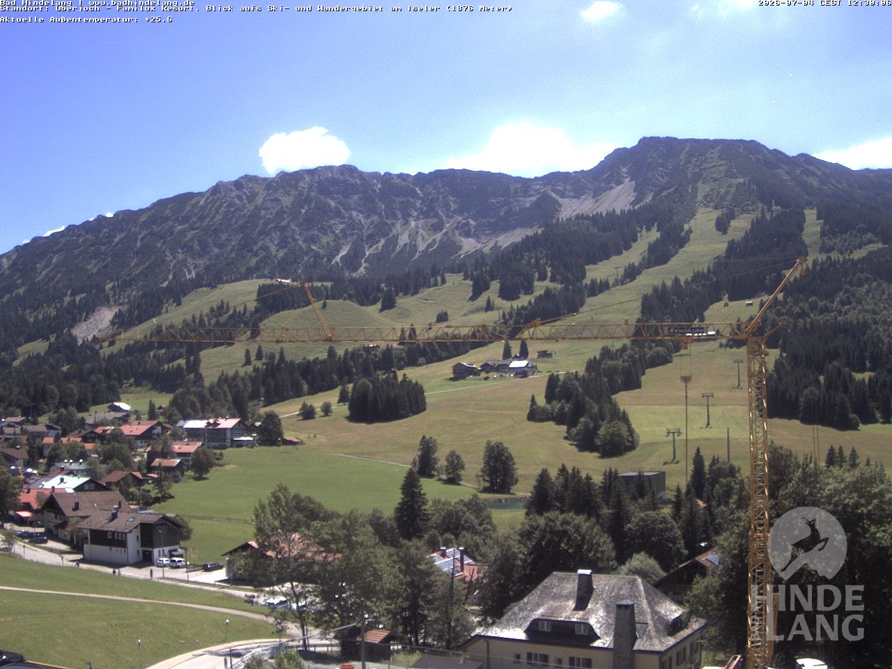 Archiv Foto Webcam Sicht vom Kinderhotel Oberjoch aus auf das Skigebiet gegenüber