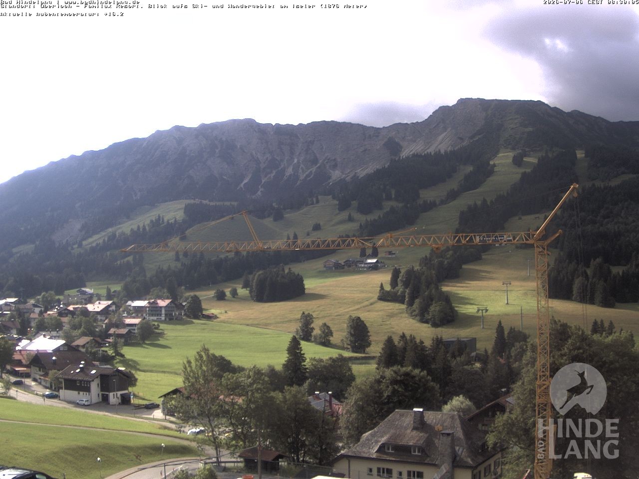 Archiv Foto Webcam Sicht vom Kinderhotel Oberjoch aus auf das Skigebiet gegenüber
