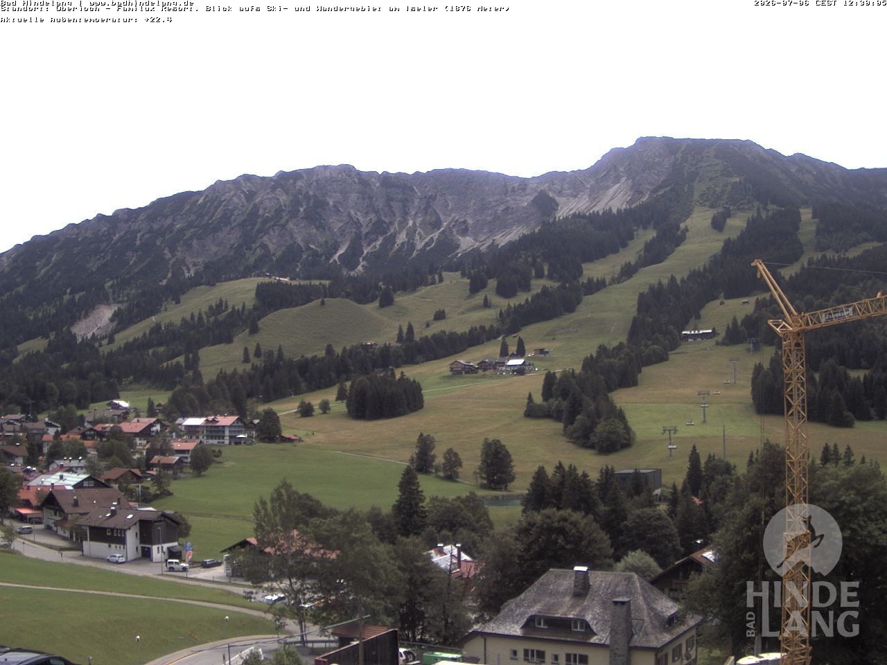 Archiv Foto Webcam Sicht vom Kinderhotel Oberjoch aus auf das Skigebiet gegenüber