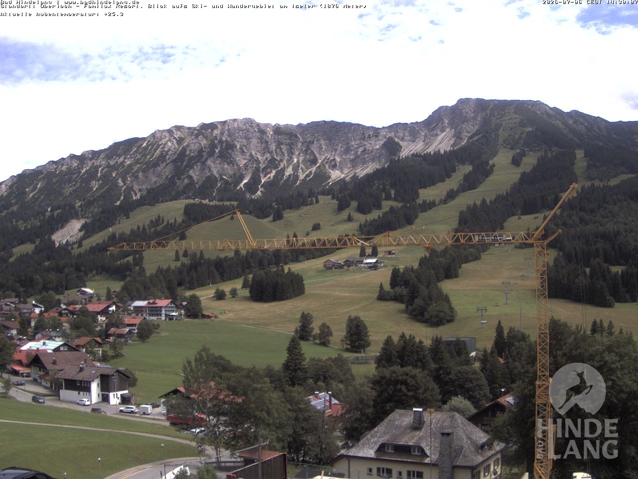 Archiv Foto Webcam Sicht vom Kinderhotel Oberjoch aus auf das Skigebiet gegenüber
